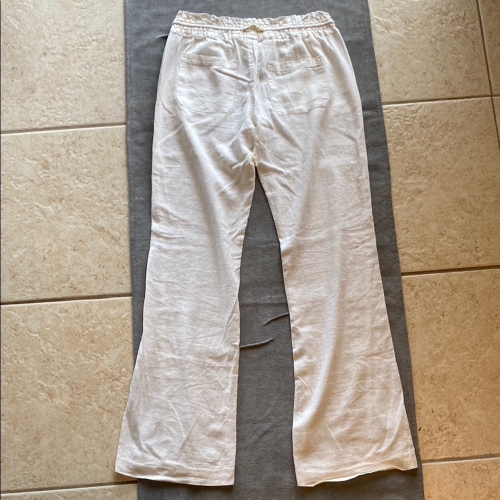 Roxy White Linen Drawstring Pants - Picture 5 of 11